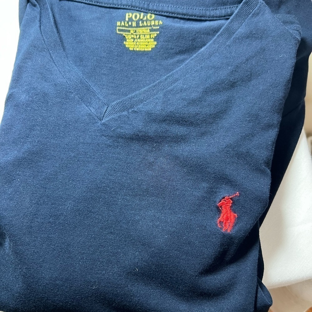 Ralph Lauren Men’s Polo Dark Blue T-Shirt Slim Fit Medium - Picture 4 of 8